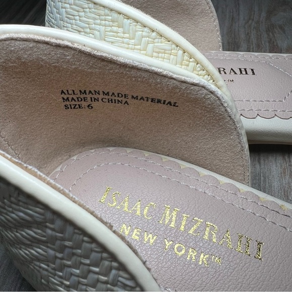 Isaac Mizrahi New York Tan / Cream Woven Pointed Toe Flats Women’s Size 6 - Picture 10 of 11